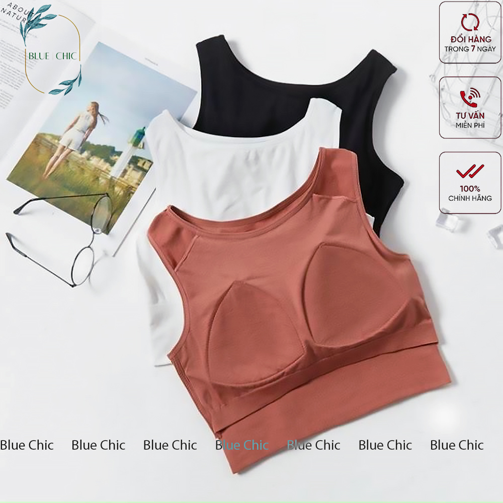 Áo croptop nữ Blue Chic sát nách ba lỗ thun không tay kiểu ôm body tank top vải cotton co giãn tốt 3 màu đen trắng nâu