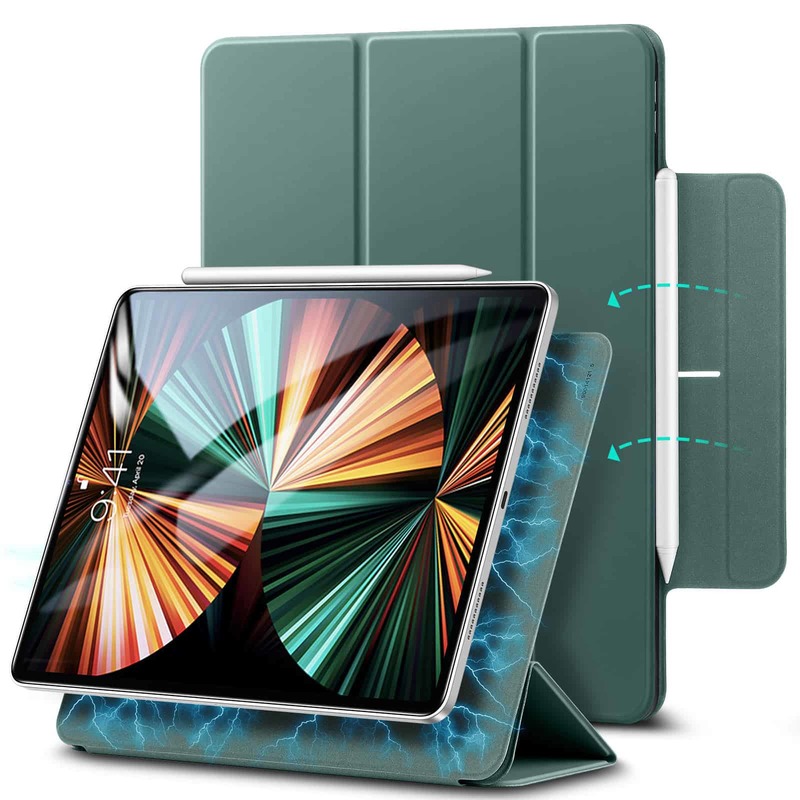 Bao Da Dành Cho Ipad Pro 12.9 Inch 2021 2022 Esr Rebound Magnetic Slim Case - Hàng Chính Hãng - Xanh Lá