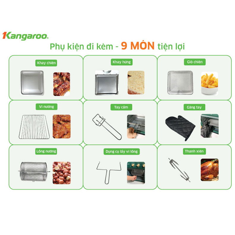 Lò chiên không dầu Kangaroo KG25AF2A 25 Lít - Hàng chính hãng