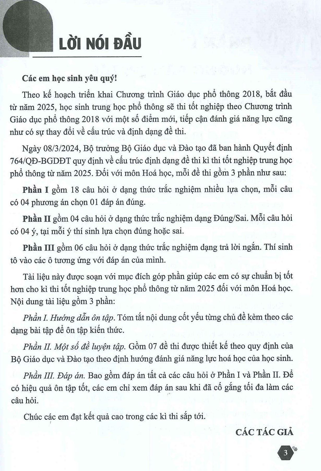 Hướng Dẫn Ôn Thi Tốt Nghiệp THPT Môn HÓA HỌC (Năm 2024 - 2025) - Trần Văn Nam (Chủ biên), Nguyễn Thanh Bình, Lê Minh Cầm, Nguyễn Thị Thu Hà, Phạm Văn Hoan, Ngô Thị Nguyên Minh, Dương Bá Vũ