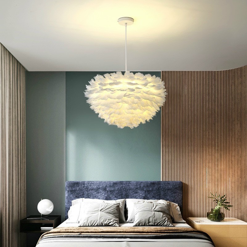 Đèn Thả Lông Vũ Cao Cấp Trang Trí Phòng Ngủ JOYMART MTH3887C Đèn Thả Trần Decor Quý Phái Phong Cách Cá Tính, Sang Chảnh