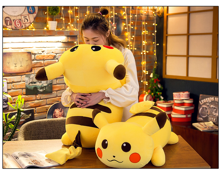 Gấu bông pikachu, thú nhồi bông gối ôm pikachu cao cấp vải nhung co giãn 4 chiều