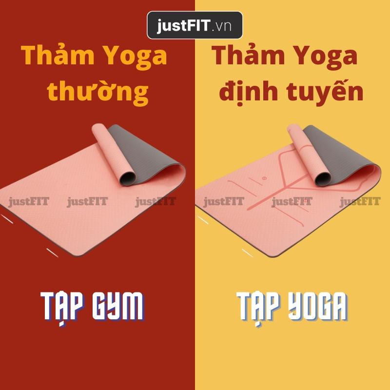 Thảm tập yoga chống trượt justFIT tập gym, định tuyến tập yoga, thể dục tại nhà cao cấp cao su non TPE dày 6mm 8mm