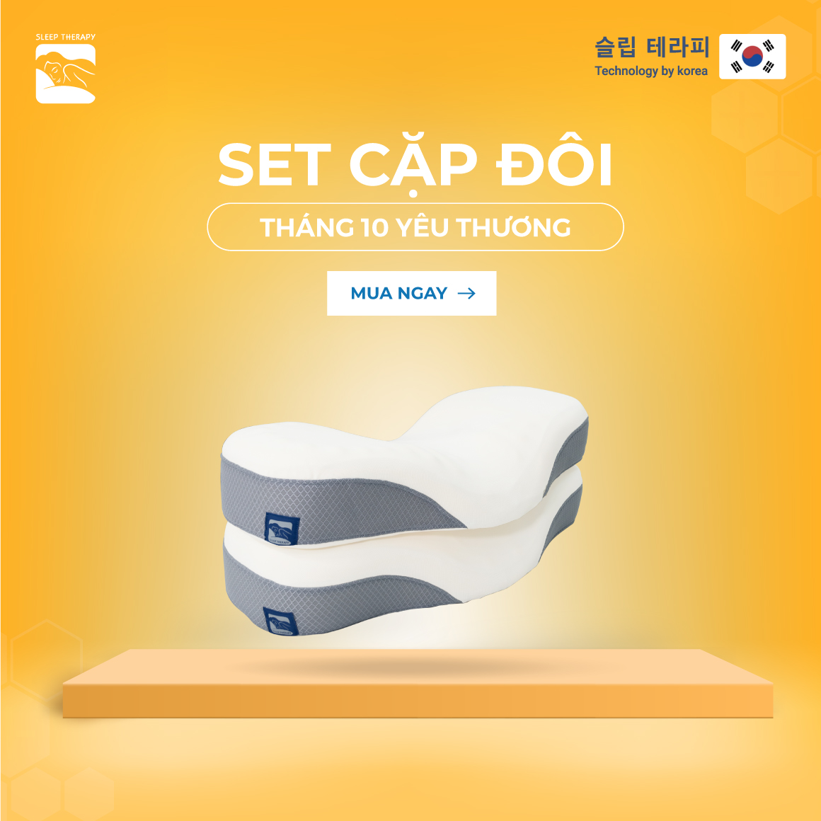 Set gối cặp đôi - Gối ngủ ngon giảm đau vai gáy cổ - Sleep Therapy - Màu ngẫu nhiên