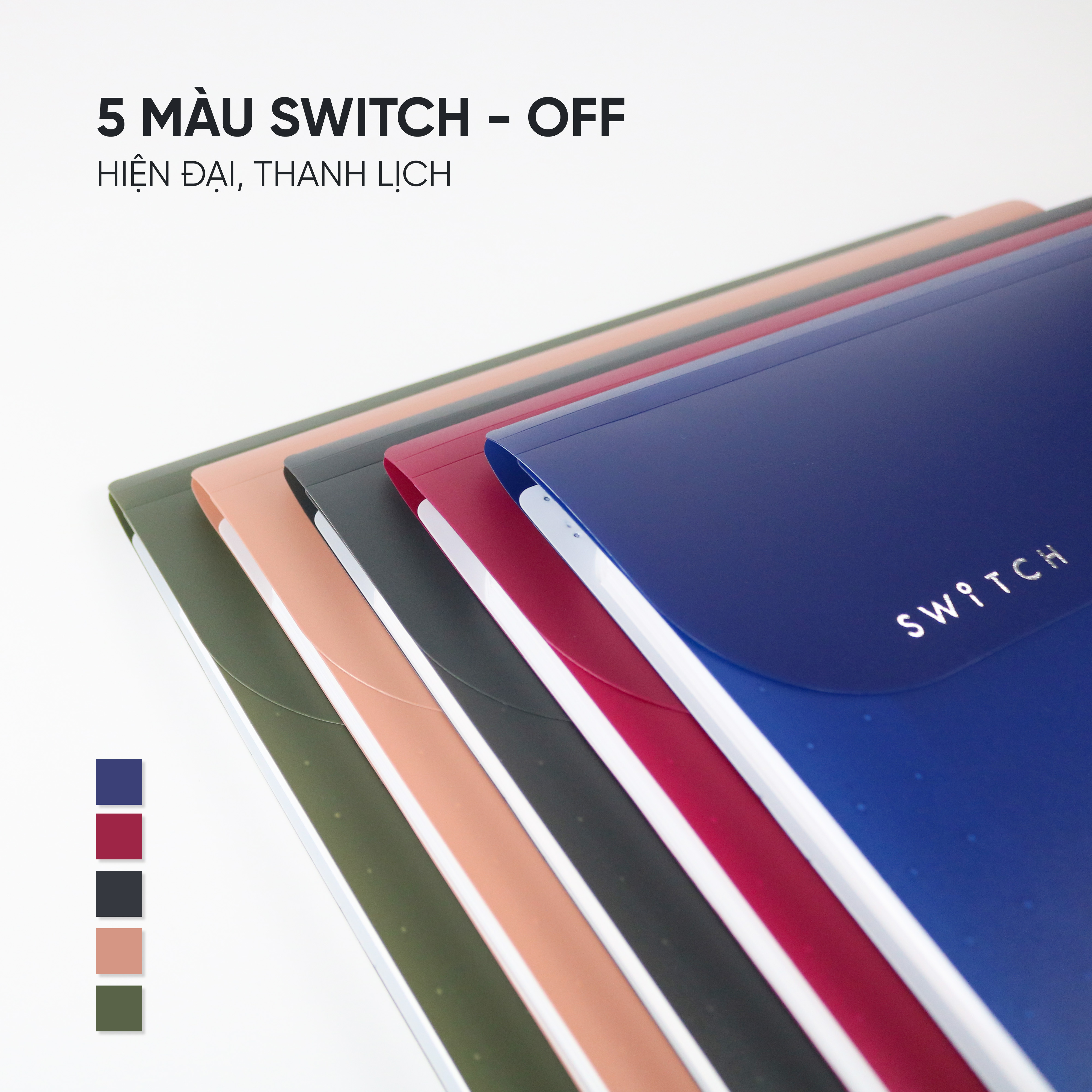 Cặp Đựng Tài Liệu A4 Nhiều Ngăn AO+ Switch OFF