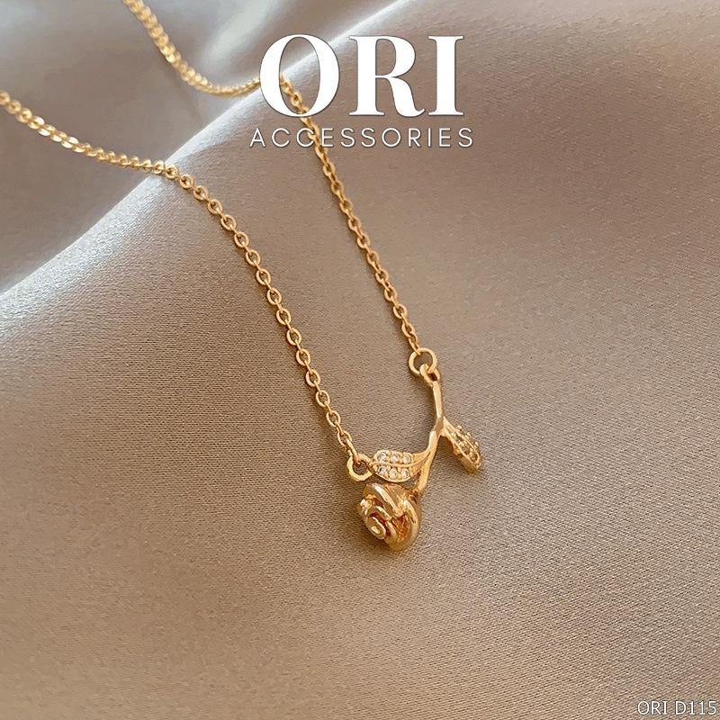 Dây chuyền nữ họa tiết hoa hồng Aliyah sang trọng ORI ACCESSORIES D115