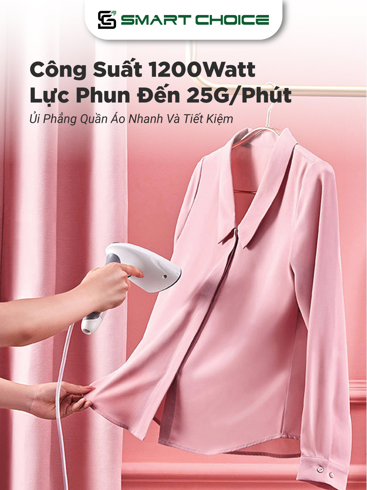 Bàn Là Hơi Nước SmartChoice SCG-BL001 Hàng chính hãng 1200w 700ml, Bàn Ủi Hơi Nước Cầm Tay Cao Cấp Là Mọi Loại Vải
