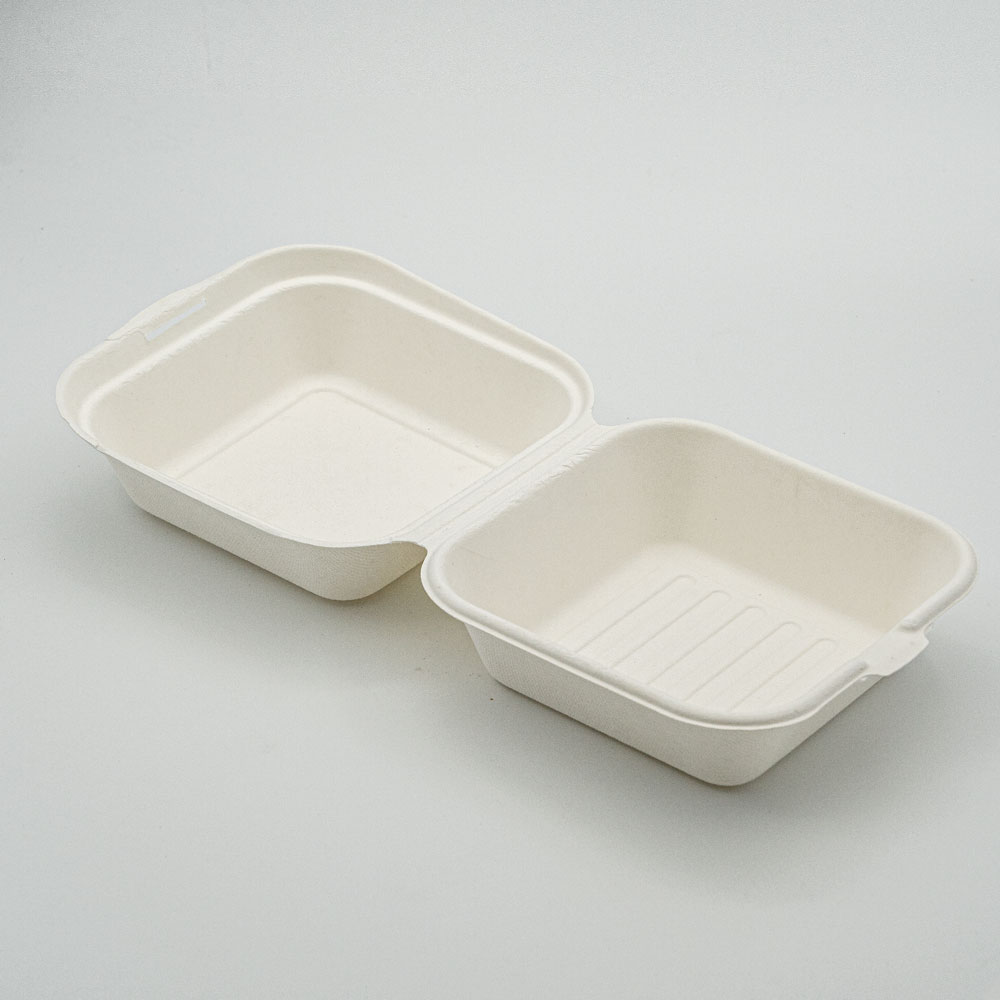 10 Hộp bã mía vuông đựng đồ ăn 15cm