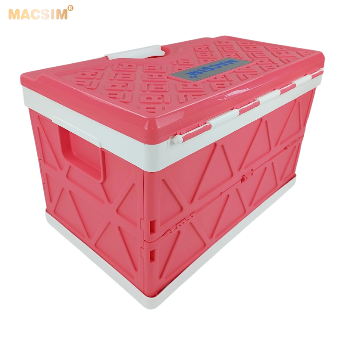 Hộp đựng đồ xếp gọn kích thước 50cm x 32cm x 31cm,nhãn hiệu Macsim,màu tím pha trắng,hồng pha trắng.