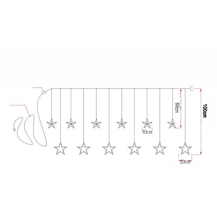 Đèn LED Thả Rèm Hình Chuông, Cây Thông, Tuần Lộc Màu Vàng Loại To Trang Trí Noel Cực Đẹp