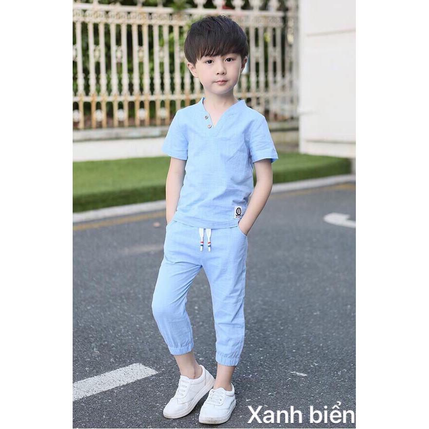 Bộ bé trai phong cách hàn quốc chất thun sượt xinh mát hàng vnxk