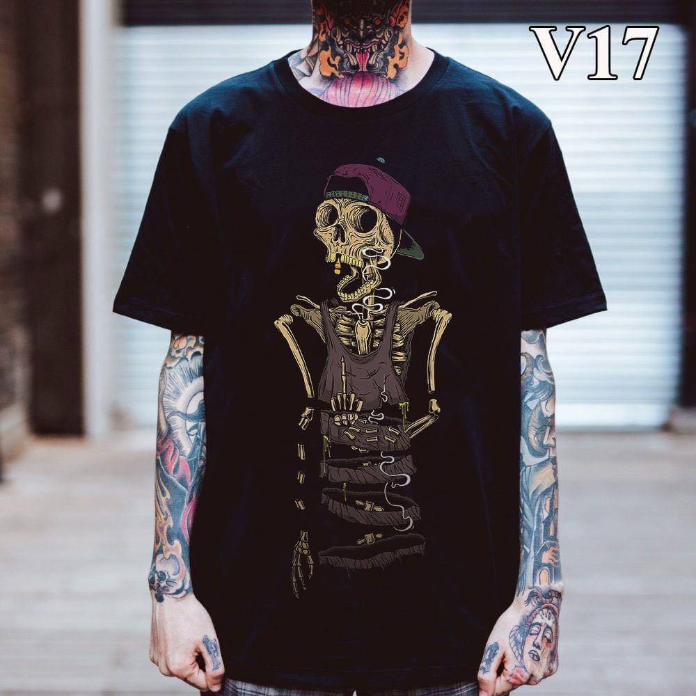 ÁO THUN NAM NỮ UNISEX bộ xương mặc áo ba lỗ đội nón ngược rụng răng