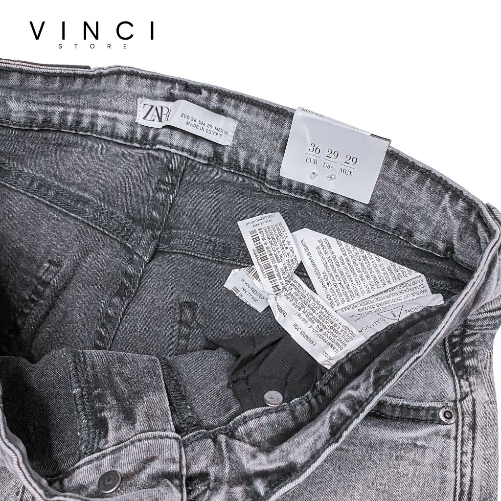 Quần Jean Nam ZR Xám Rách Skinny Ống Ôm Vnxk Co Dãn