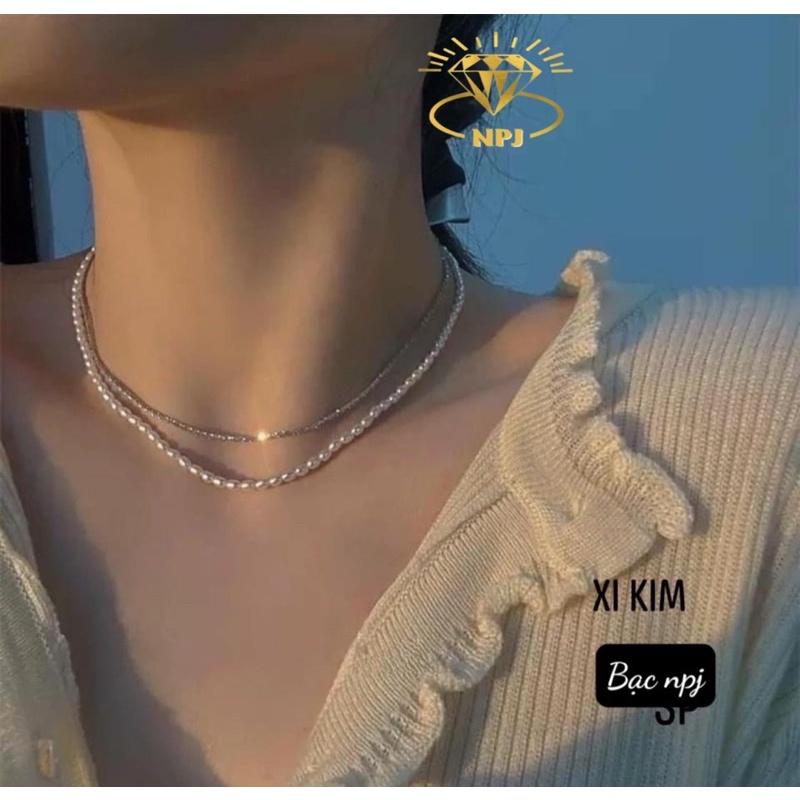 Dây chuyền đôi choker ️ Siêu hot ️hàng xi kim chuẩn đẹp