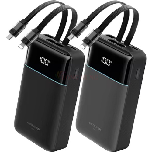 Sạc dự phòng Cuktech Power Bank Built-In Cable 1USB 1Type-C 40W 20000mAh CP24 LPB200NL - Hàng chính hãng