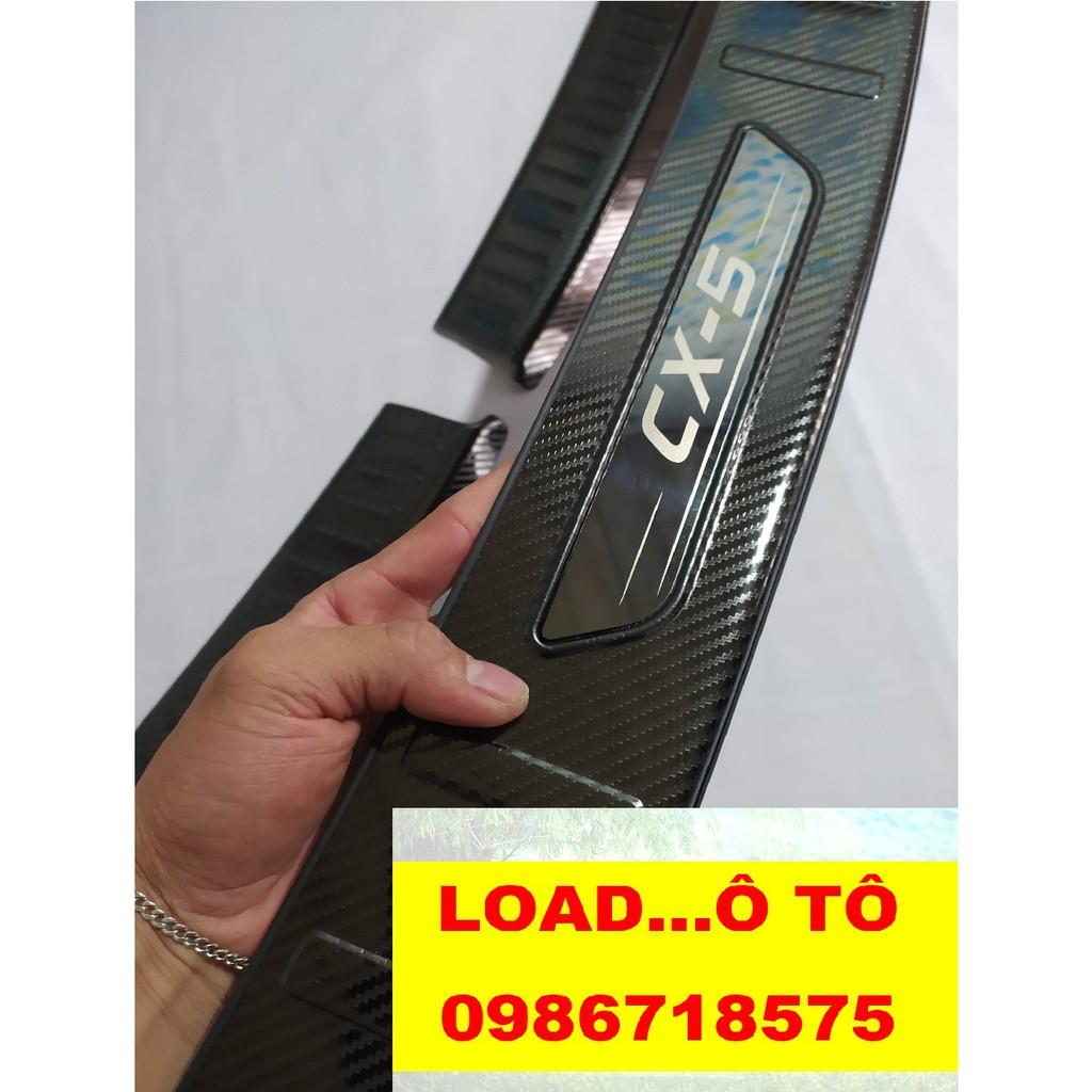 Bộ Ốp Chống Trầy Cốp Trong, Ngoài Carbon Mazda CX5 2023-2018 Mẫu Vân Carbon Cao Cấp Nhất Thị Trường