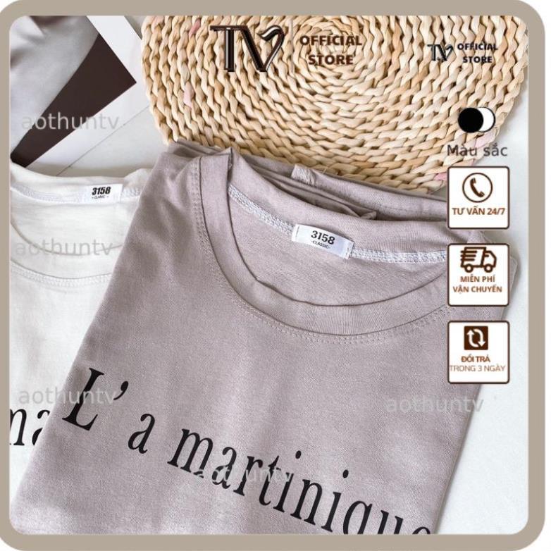 Áo phông 3158, áo thun tay lỡ form rộng chất cotton in hình LA