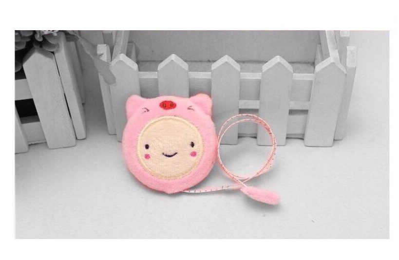 Thước cuộn mini nhỏ gọn 1,5m, Thước dây rút đo quần áo hình thú bông cute