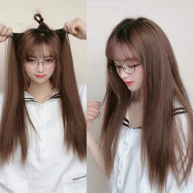 Tóc giả kẹp phím thẳng️- -ảnh thật