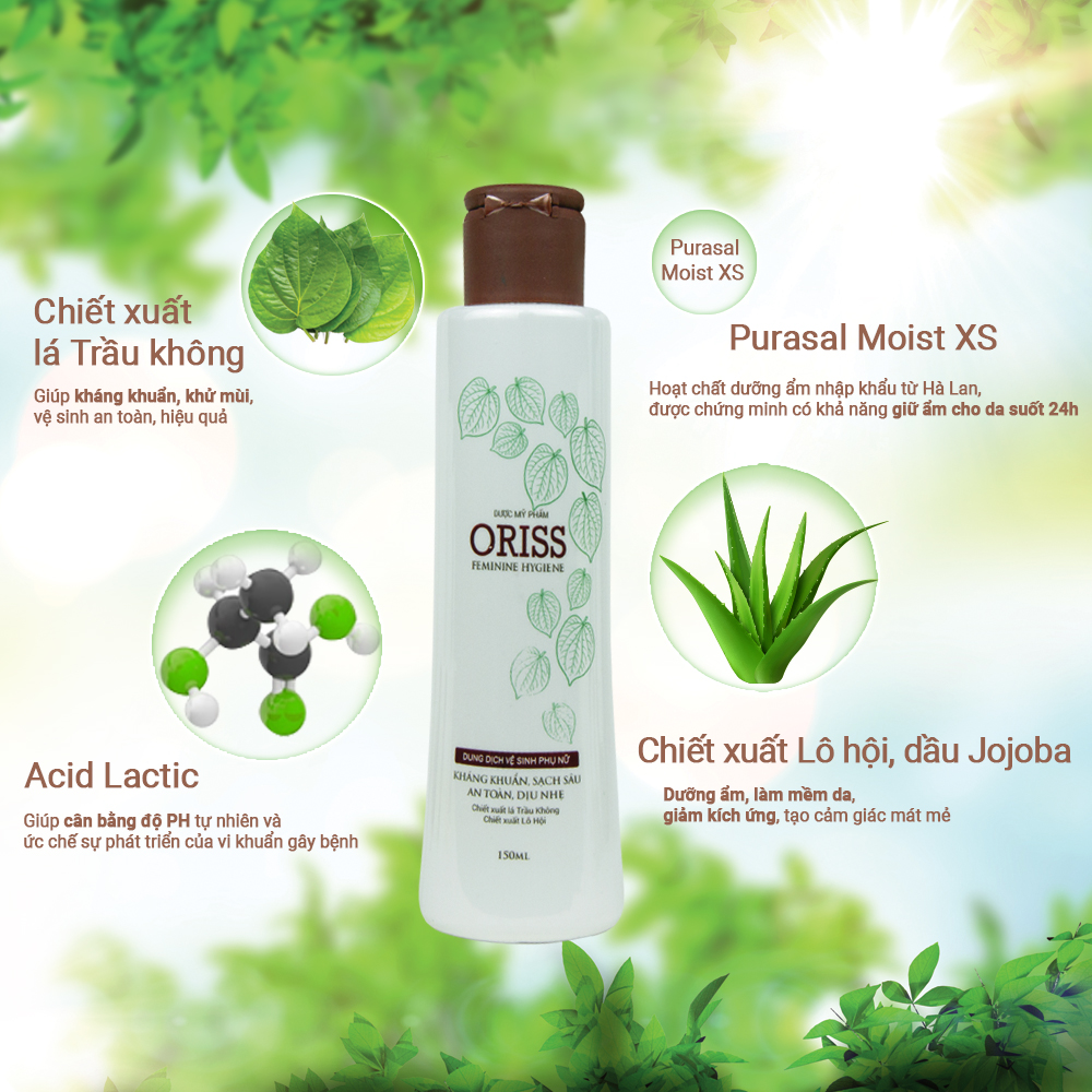 Combo Dung Dịch Vệ Sinh Chuyên Biệt Cho Nam Giới Oriss 100g + Dung Dịch Vệ Sinh Phụ Nữ Dịu Nhẹ Oriss 150ml