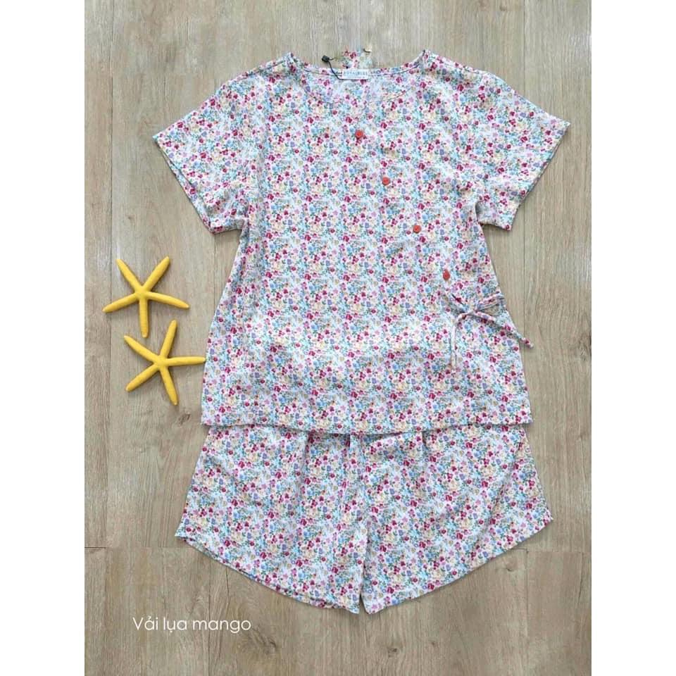 Bộ Đồ Ngủ Nữ Kimono Đùi Cộc Tay Chất Liệu Lụa Mềm Mịn Mát