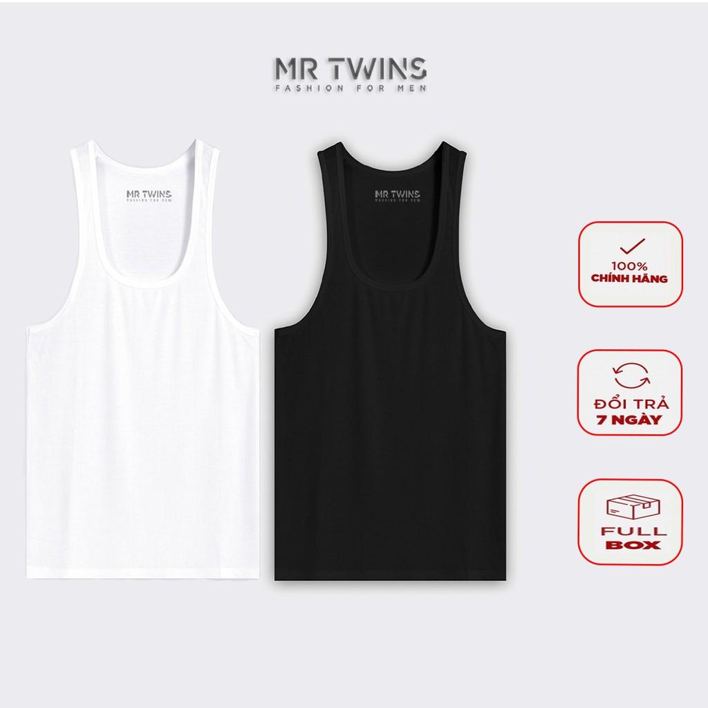 Áo Thun Ba Lỗ Nam Màu Đen/Trắng 100% Cotton Thương Hiệu Mr Twins