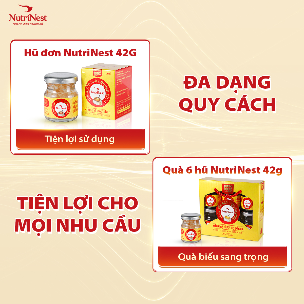 Nước Yến Chưng Đường Phèn Nguyên Chất NutriNest Bồi Bổ Sức Khỏe 42g