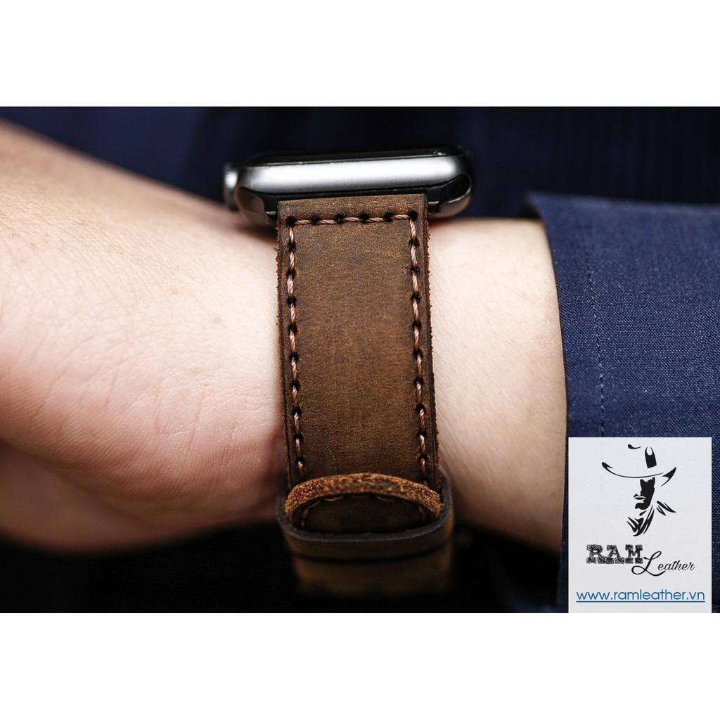 Dây Đồng Hồ Da Sáp Ngựa Ram Bauhaus 1950 Dành Cho Apple Watch - Hàng Chính Hãng - Aw 4244