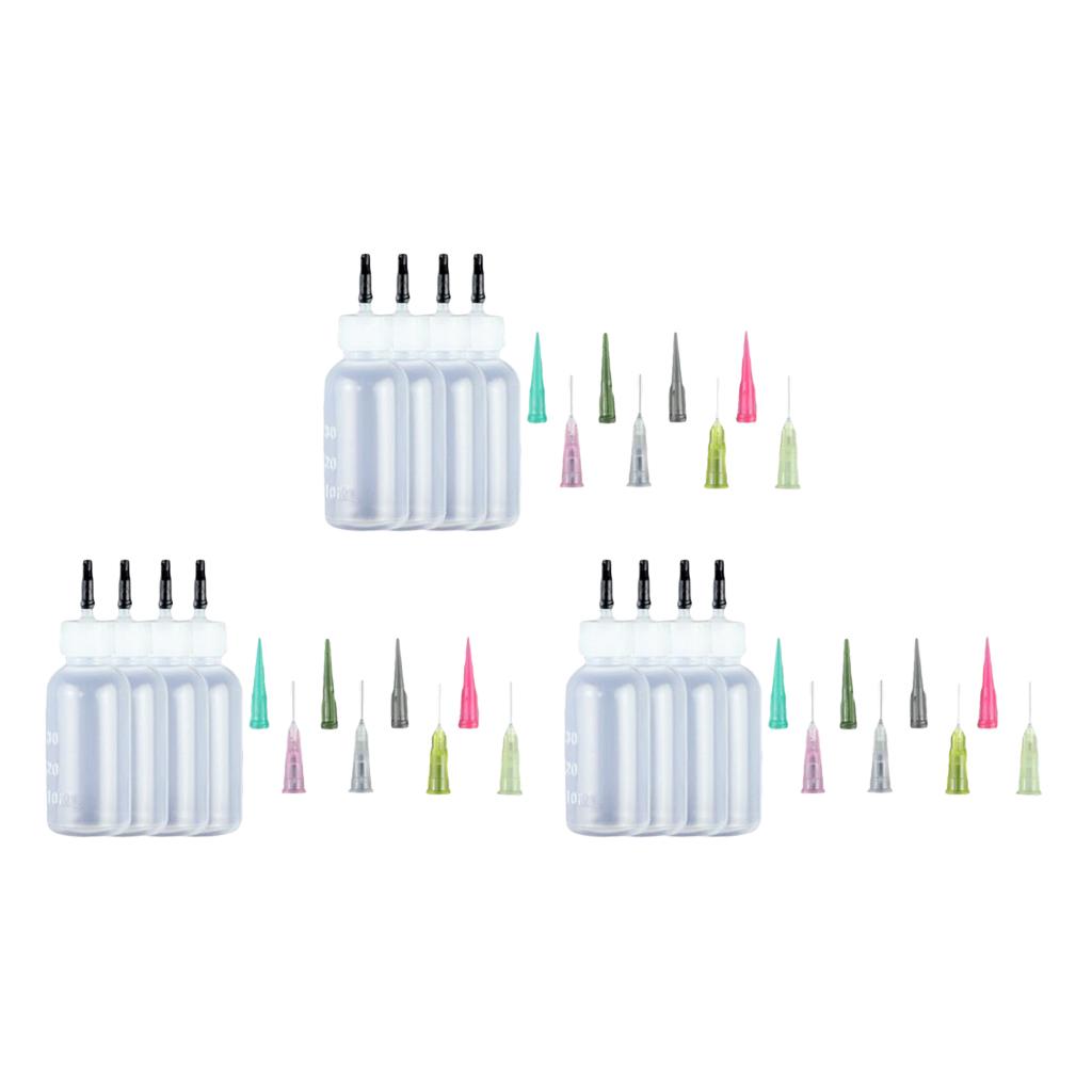 30ml Pigment Glue Oil Syringe Bottles Precision Needle Tips Set
