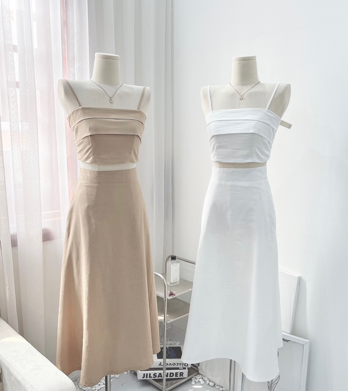 Set áo 2 dây kèm chân váy dài maxi