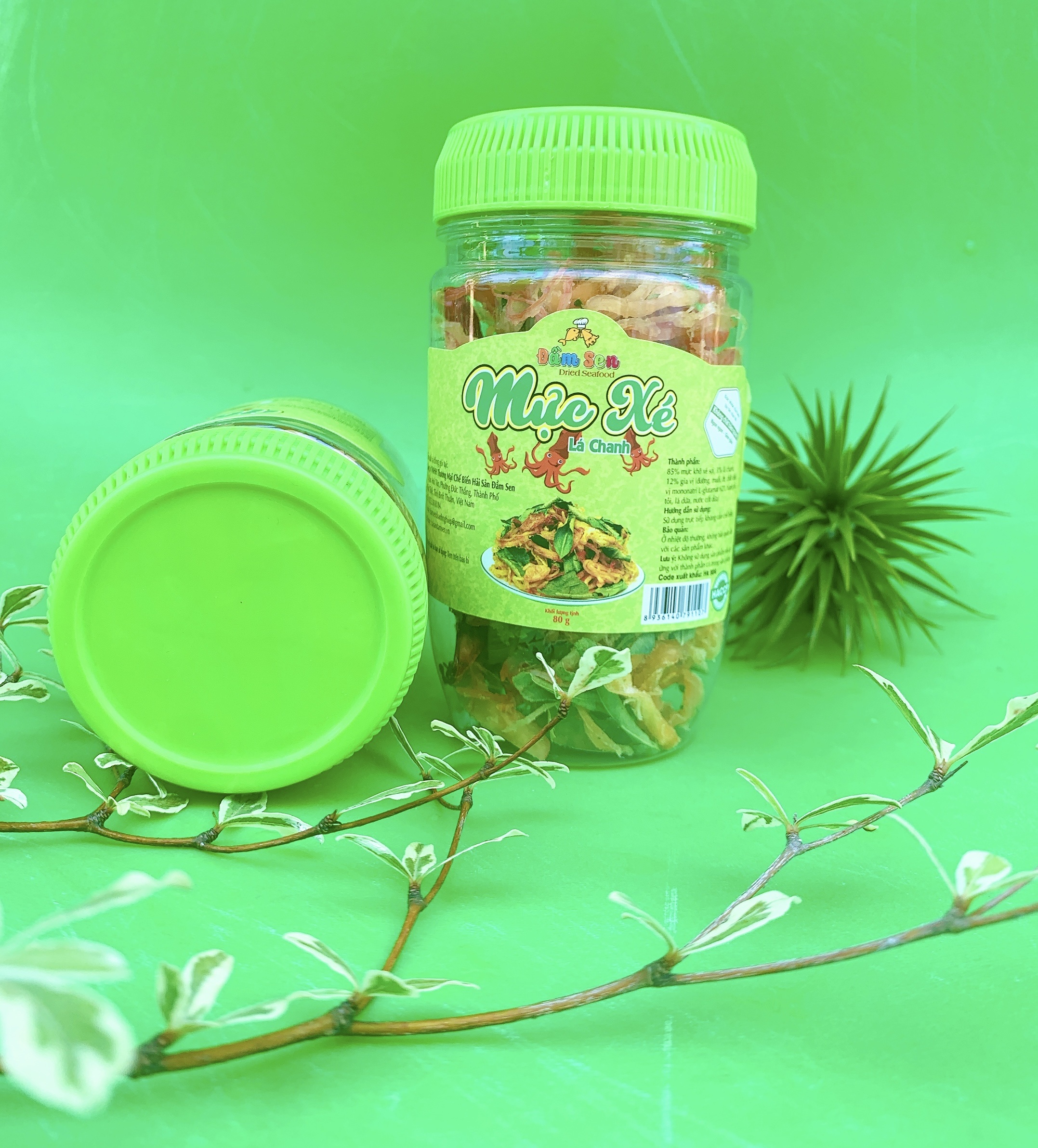 Đặc Sản Bình Thuận - Mực Xé Lá Chanh Đầm Sen - 1Kg - Ocop 4 Sao