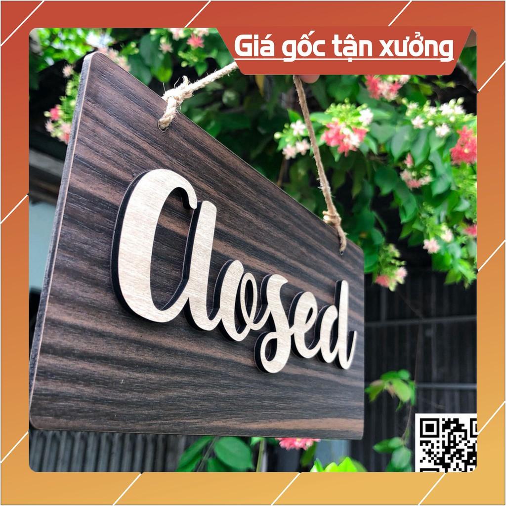 Bảng treo Open - Closed bằng gỗ chữ nổi