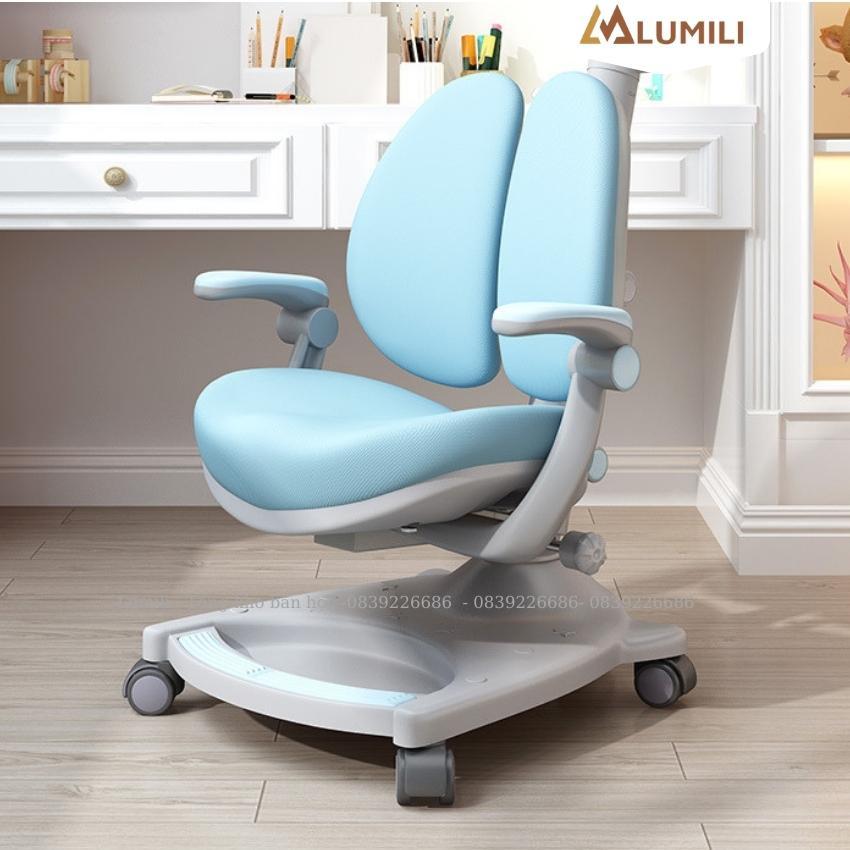 Ghế chống gù học sinh thông minh nâng hạ điều chỉnh 3 chiều F4 mới có bánh xe xoay 360 khóa tự động