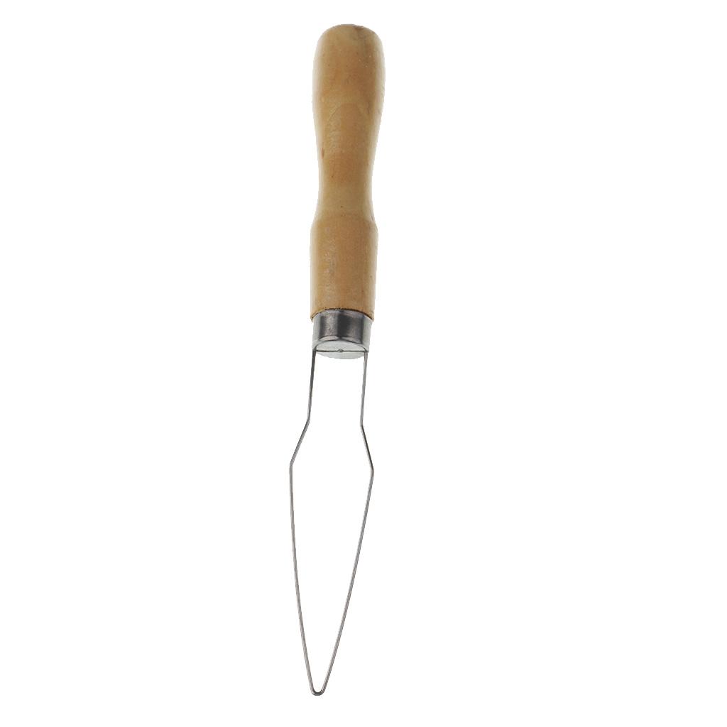 Wooden Handle Wire Loop Needle Threader Stitch Insertion Tool Sewing Supply