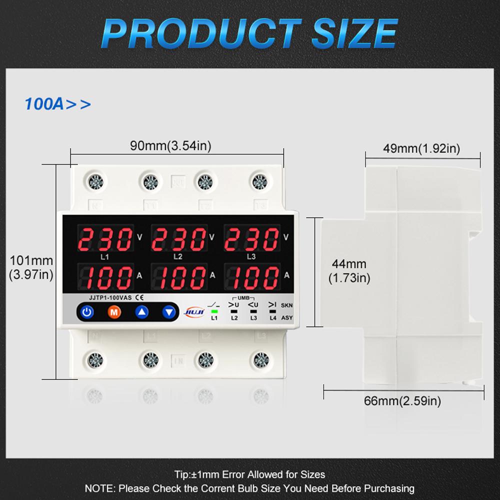 Three Phase Voltage and Current Protector Synchronous and Asynchronous Working Modes Design Multiple Protections with Automatic Power Off and Automatic Reset Function