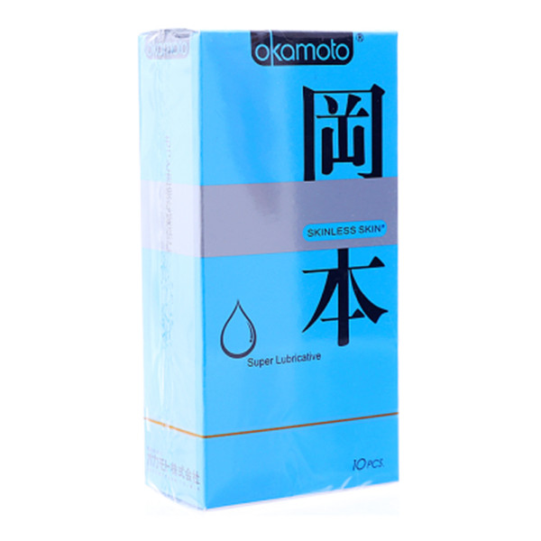 Bao Cao Su Tăng Cường Gel Bôi Trơn Okamoto Skinless Skin Super Lubricated Hộp 10 Chiếc