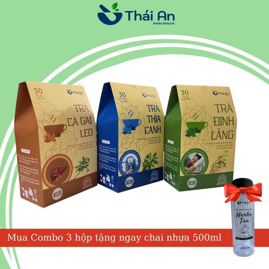 Combo 3 Trà Cà Gai Leo + Trà Đinh Lăng + Trà Thìa Canh Thái An - Trà Thảo Mộc Túi Lọc Hỗ Trợ Sức Khỏe Thái An Herbs