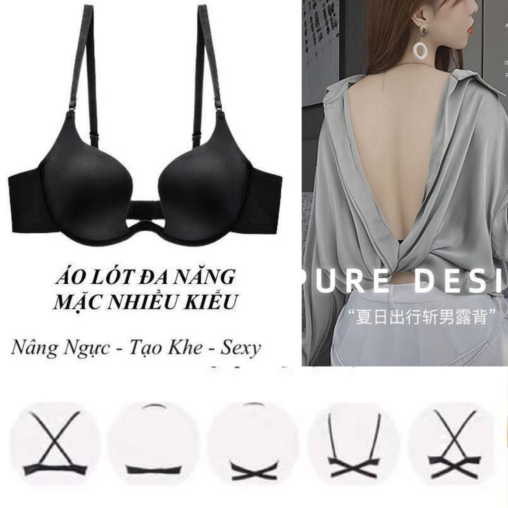 M45. Áo ngực Multiway tạo 7 kiểu mặc áo hở lưng sexy, áo lót tạo khe nâng ngực hở lưng