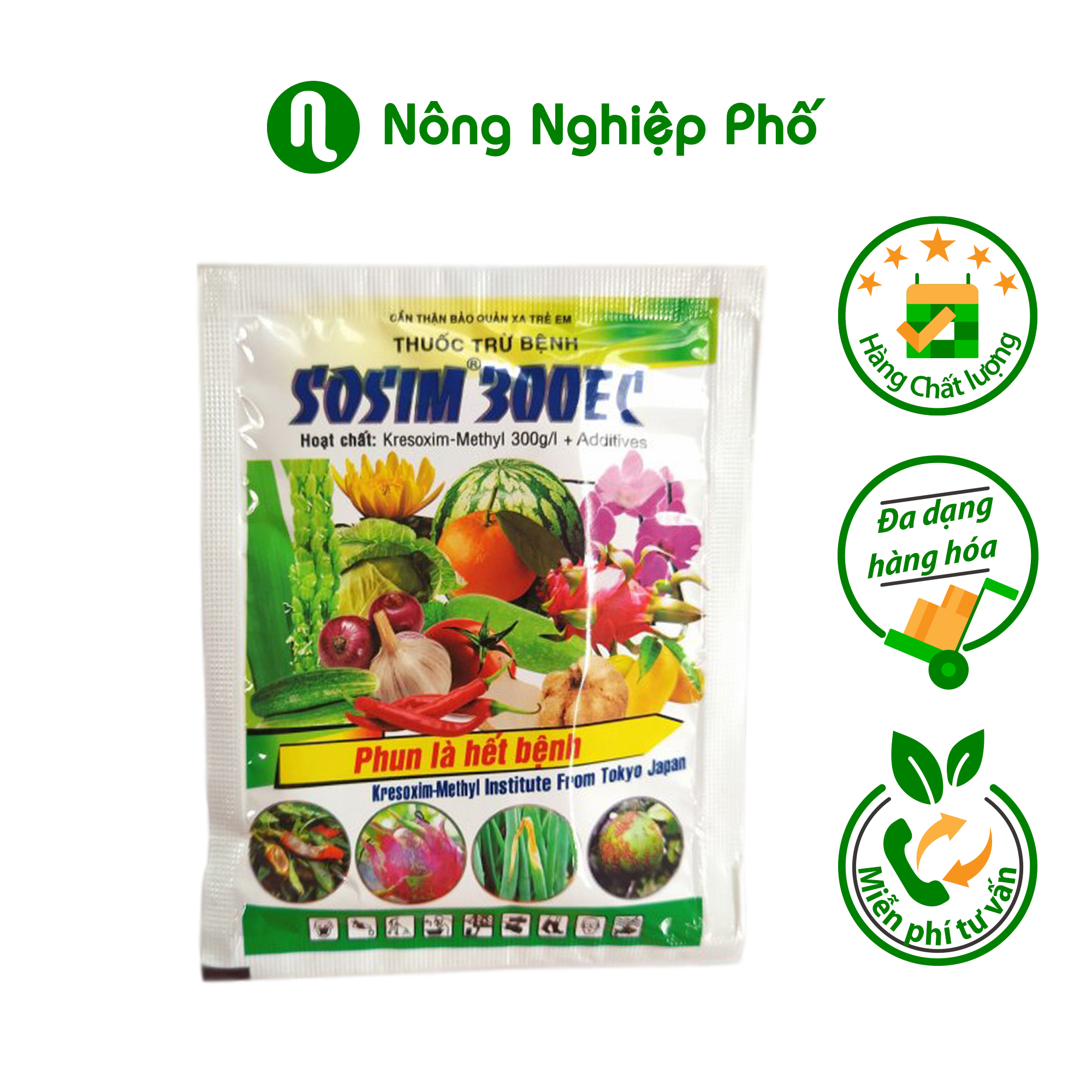 Trừ nhiều bệnh trên cây trồng SOSIM 300EC - Gói 20ml