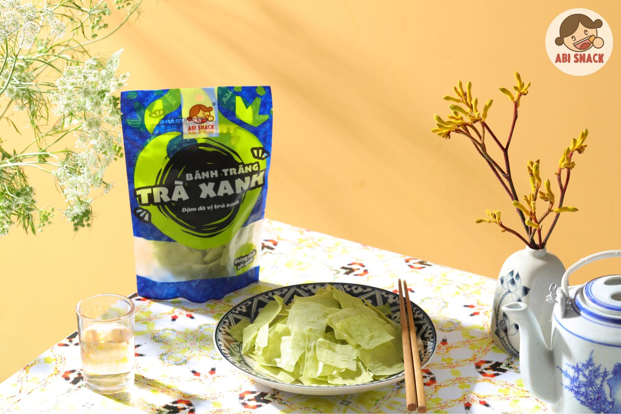 Bánh Tráng Trà Xanh Matcha - Bánh Tráng Ngọt ABI SNACK