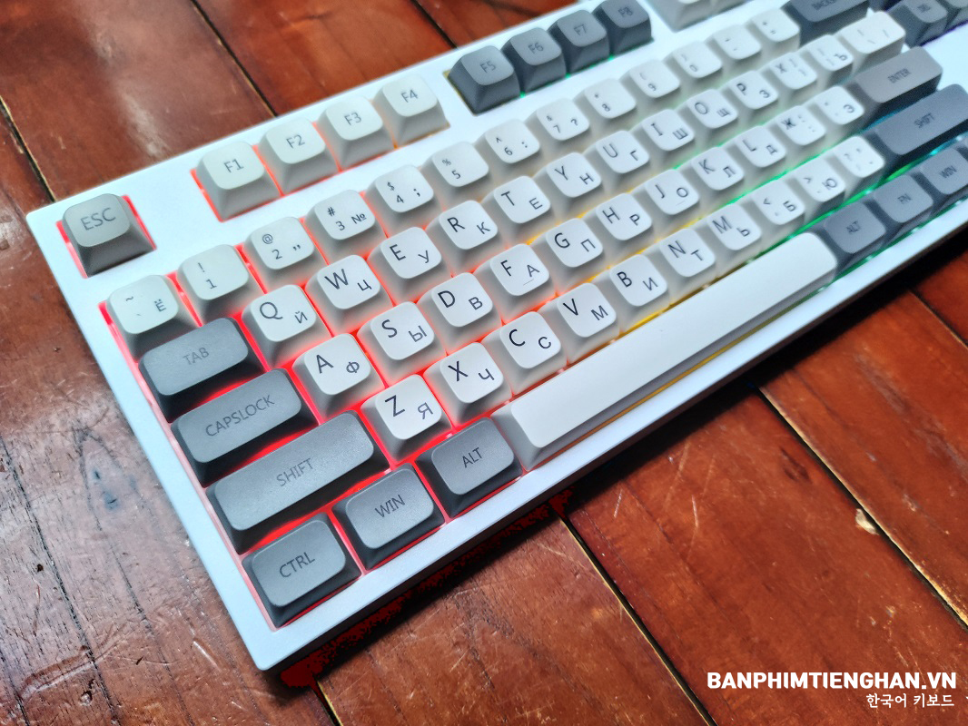 Bàn phím tiếng Nga cơ có dây TCKB-104RU White Computer Keyboard - Hàng nhập khẩu