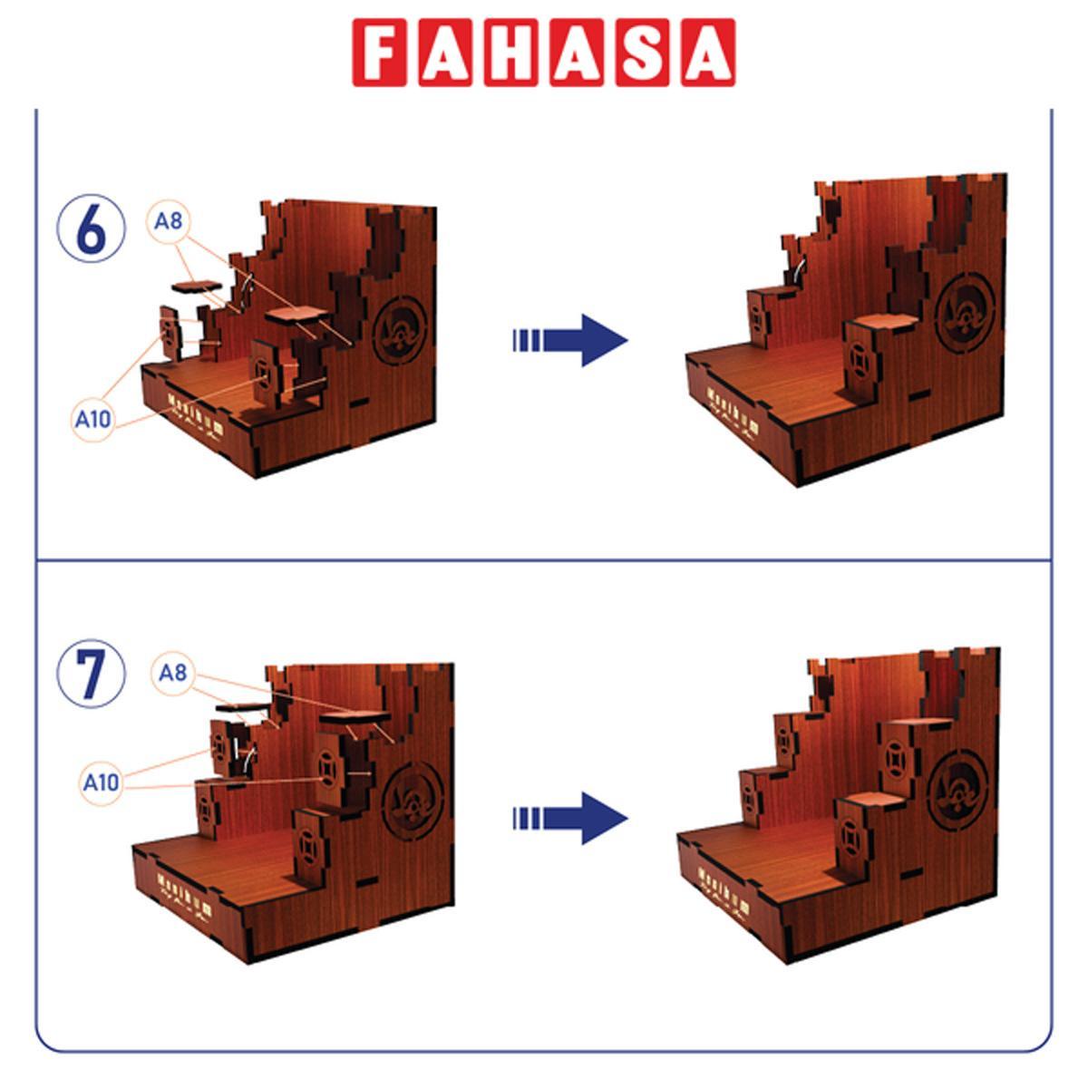 Mô Hình DIY - Bục Gỗ Tam Cấp Đài Tụ Tam Lộc - Manihum BTL-01