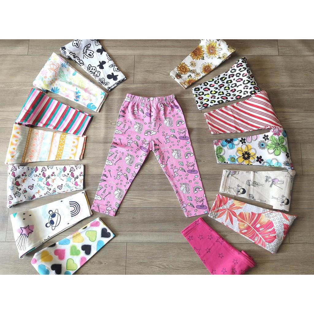 (VẢI XUẤT DƯ) QUẦN LEGGING DÀI/ QUẦN DÀI HOẠ TIẾT THUN COTTON 4 CHIỀU CHO BÉ 9-20kg