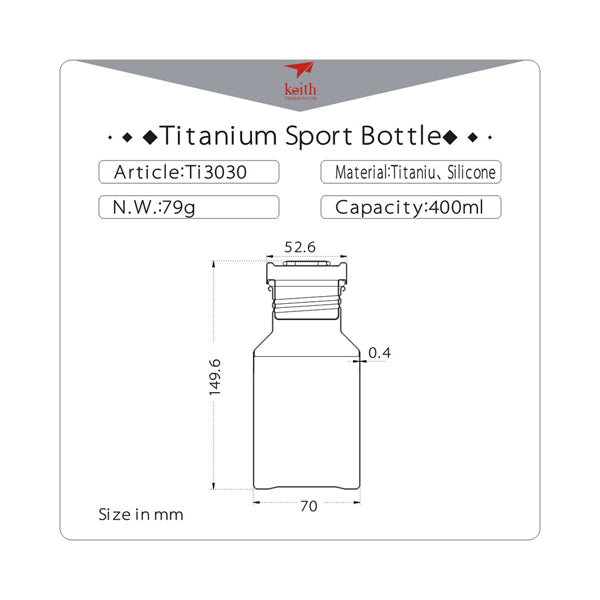 Binh nước Titanium KEITH Ti3030 400ml