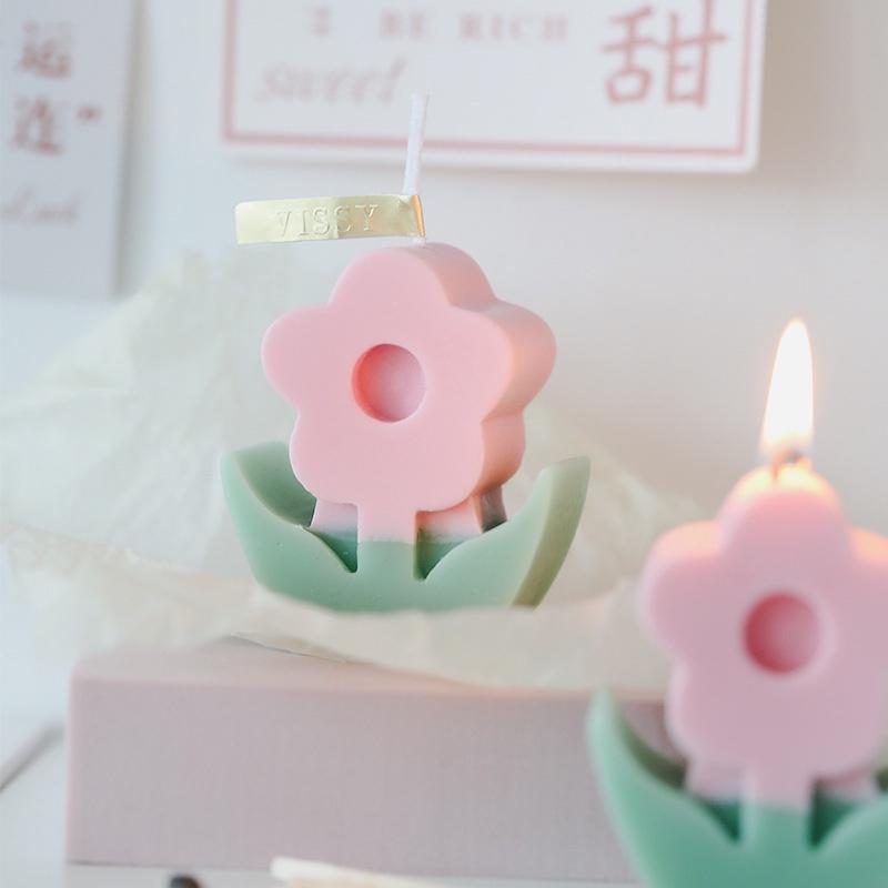 Nến Sáp Siêu Thơm Hình Bông Hoa Dễ Thương, Nến Handmade Hàn Quốc Flower Candle