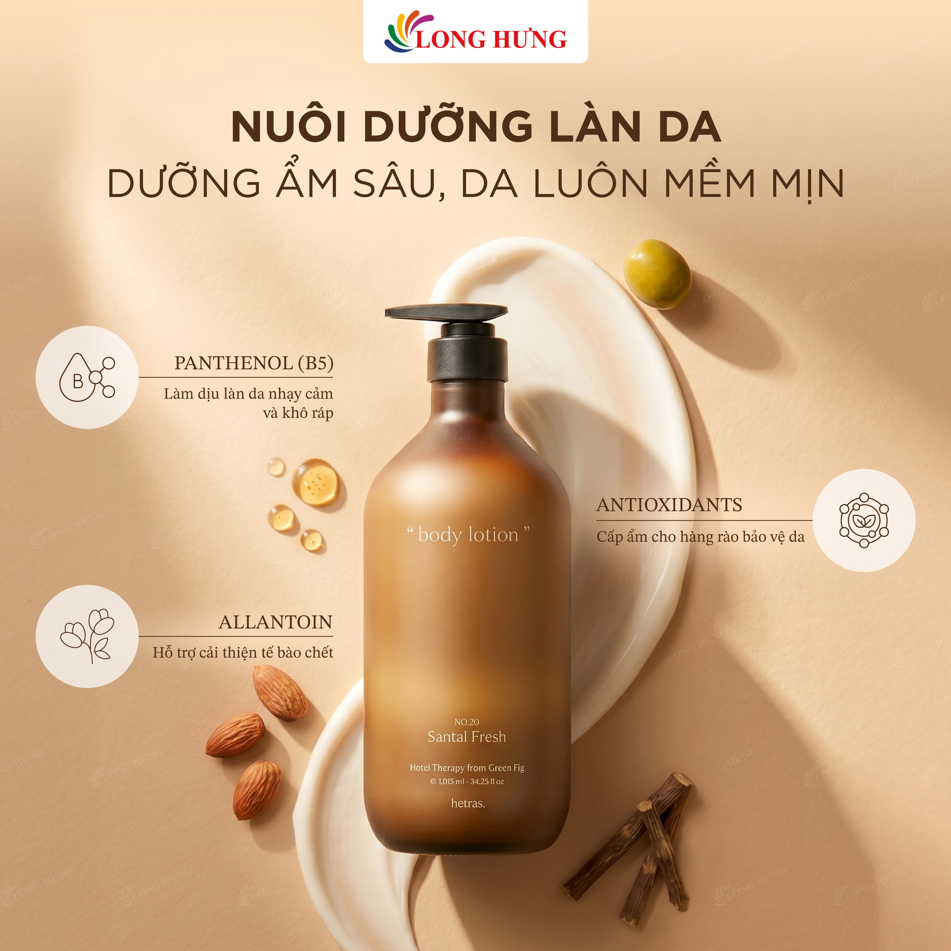 Sữa dưỡng thể hương nước hoa Hetras Therapy Body Lotion (1013 ml) - Hàng chính hãng