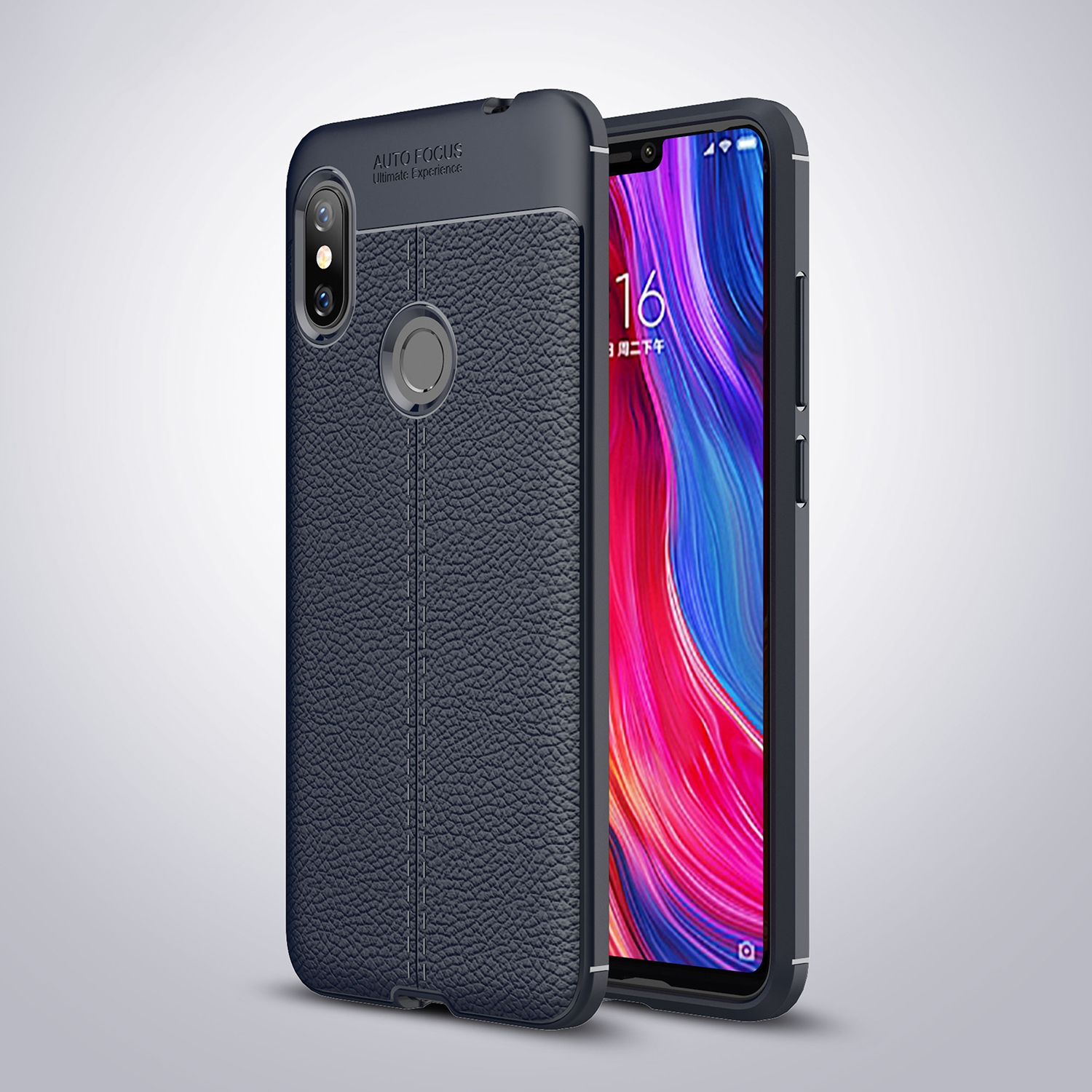Ốp lưng Silicon Auto Focus giả da, chống sốc dành cho Xiaomi Redmi Note 6 Pro - Hàng Chính Hãng
