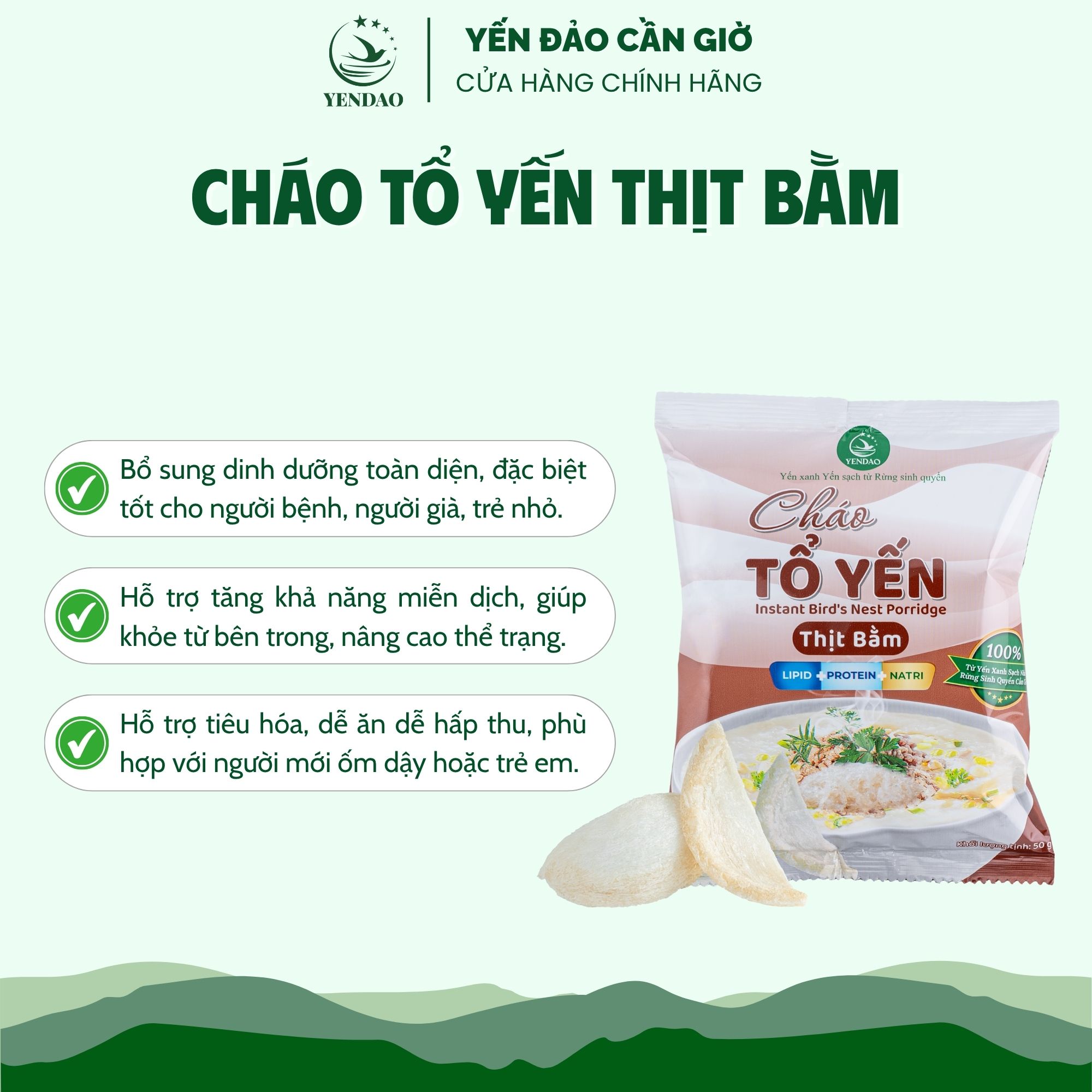 Yến Đảo - Thùng 30 Gói Cháo Yến Thịt Bằm Chất Lượng Giàu Dinh Dưỡng Tiện Lợi Cho Gia Đình