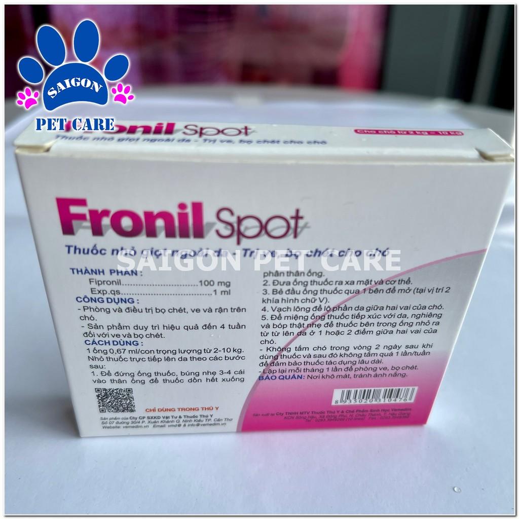 Thuốc nhỏ gáy Fronil Spot trị ve rận cho chó