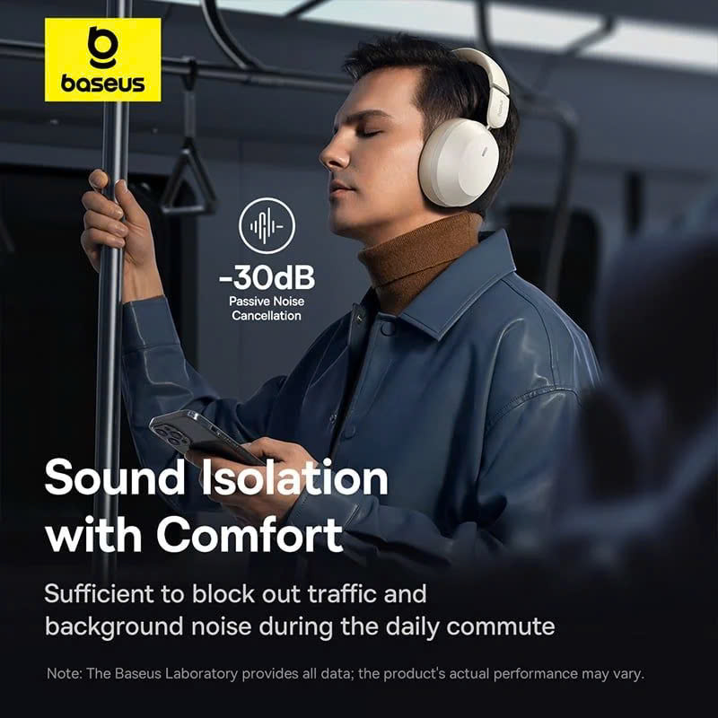 Tai Nghe Chụp Tai Không Dây Baseus Bass 35 Max Ultra Bass (Bluetooh v5.3, 50H) HÀNG CHÍNH HÃNG